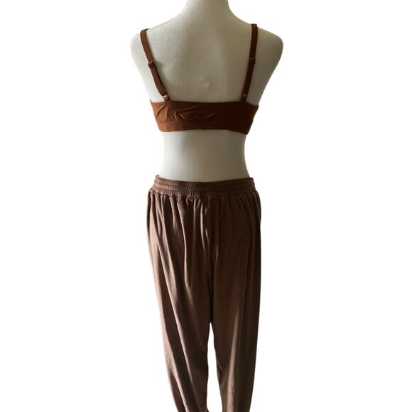 SKIMS VELORE Lg COPPER SET Sweatpant Joggers x Fits Everybody Bralette - Picture 2 of 12